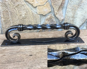 Barn door handle, forged door handle, metal door handle, iron door handle, door pull, wrought iron handle, garage pull, wicket door handle