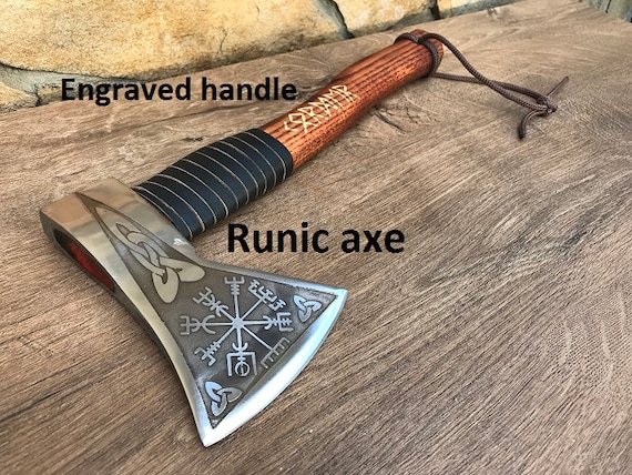 runes decor handyman tool runes gift for boyfriend dad gift mens gifts runes etched Viking axe runes art viking armor handyman gift
