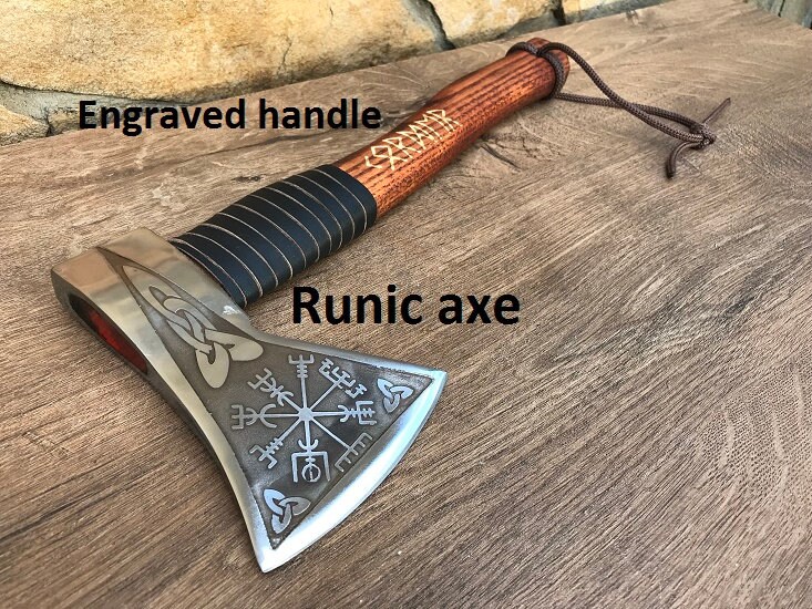 Viking axe, mens gifts, vegvisir, viking armor, viking compass, runes…