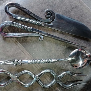 Stainless steel, flatware, kitchen gift, cutlery, skewer, BBQ fork, fork, spoon, knife, medieval, steel gift,camping,travelers gift,birthday