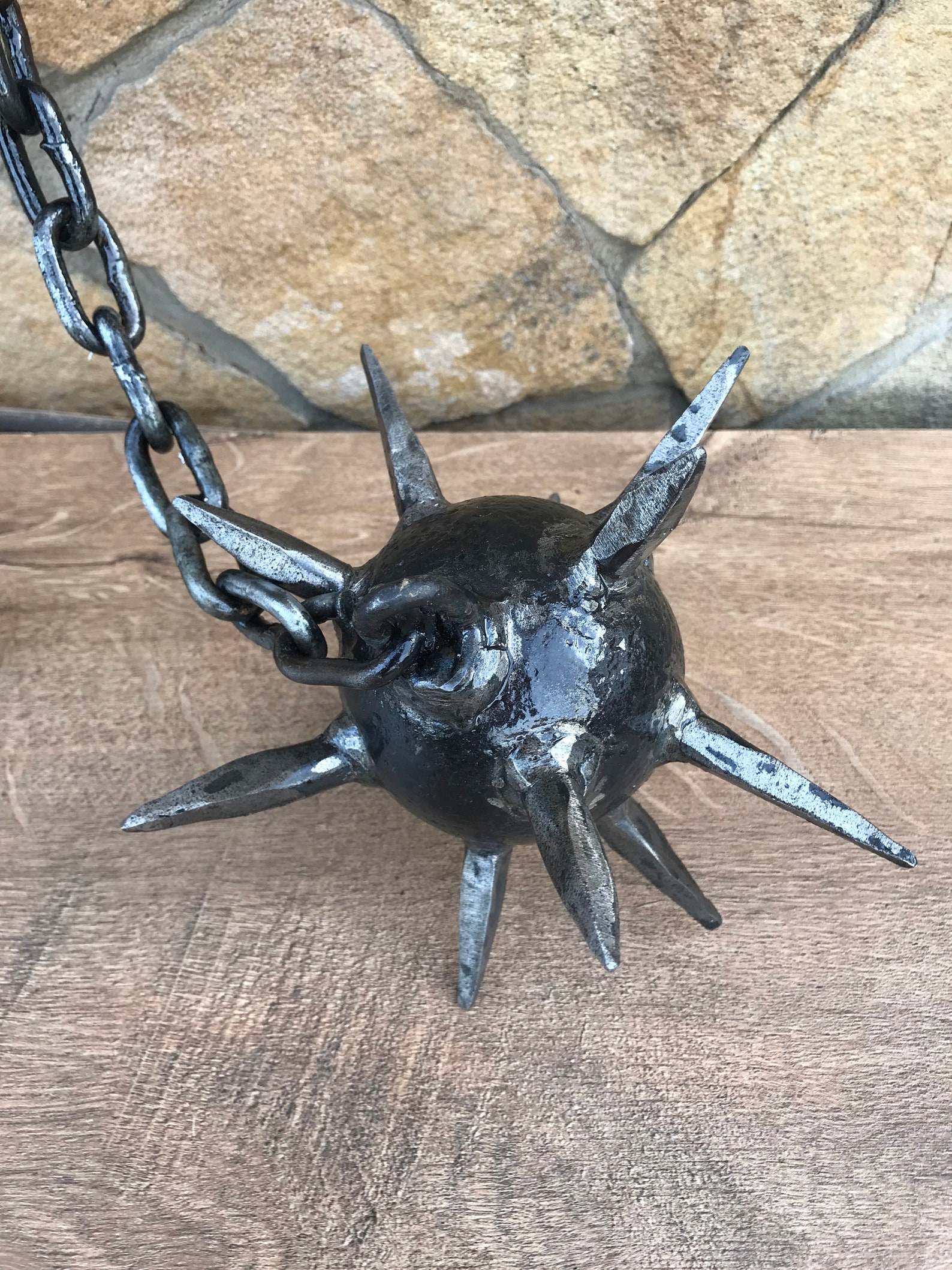 Viking mace war mace hand crafted mace mace flail chain Etsy
