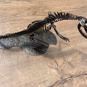 Hand forged dinosaur, dinosaur, tyrannosaurus, dinosaur gift, raptor decor, iron gift, reptile,paleontology,birthday,Christmas,iron gift