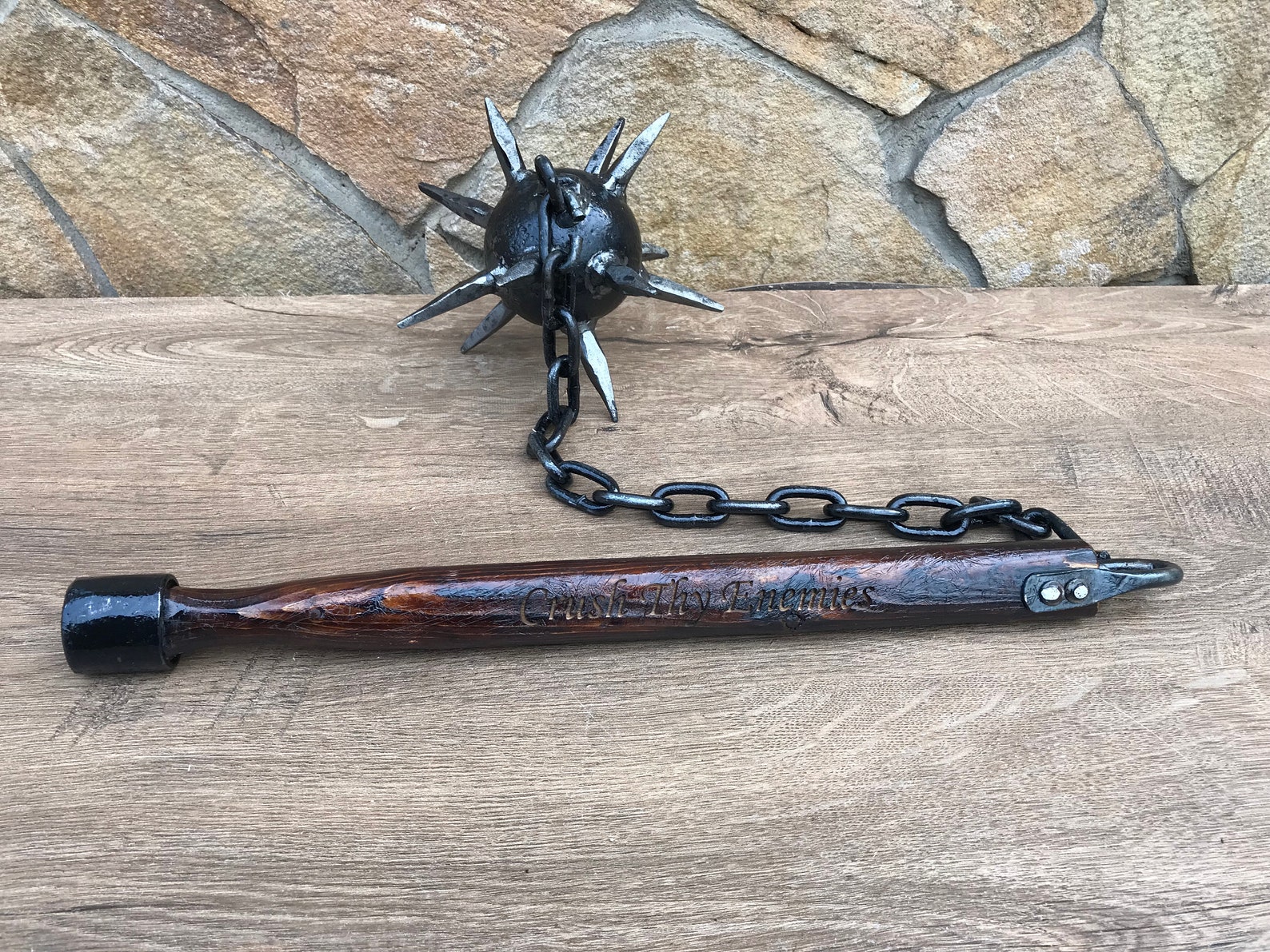 Viking mace war mace hand crafted mace mace flail chain Etsy