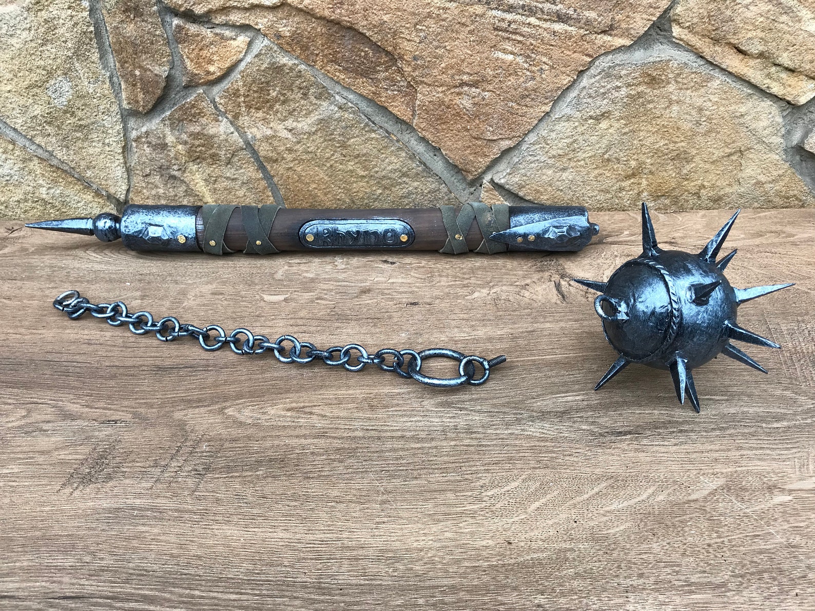 War mace viking mace medieval cosplay mace flail chain Etsy