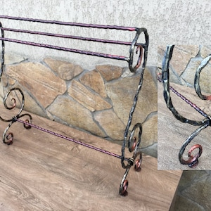 Hand forged towel rack standing, towel holder, towel rack, towel rack shelf, standing towel rack, bathroom decor, iron towel bar, iron gift