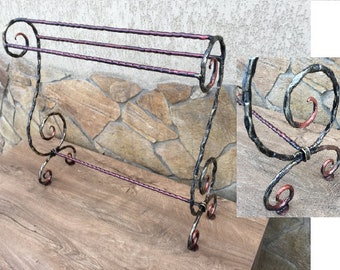 Hand forged towel rack standing, towel holder, towel rack, towel rack shelf, standing towel rack, bathroom decor, iron towel bar, iron gift