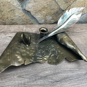 Porta-canetas, porta-lápis, porta-cartões de visita, organizador de mesa, pena, decoração de mesa, presente personalizado, presente de ferro, presente masculino, presente feminino