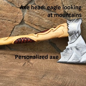 Hatchet, eagle, viking axe, mountains, mens gifts, medieval axe, mens gift idea, viking hunting, viking camp, Norse axe, vikings, iron gifts