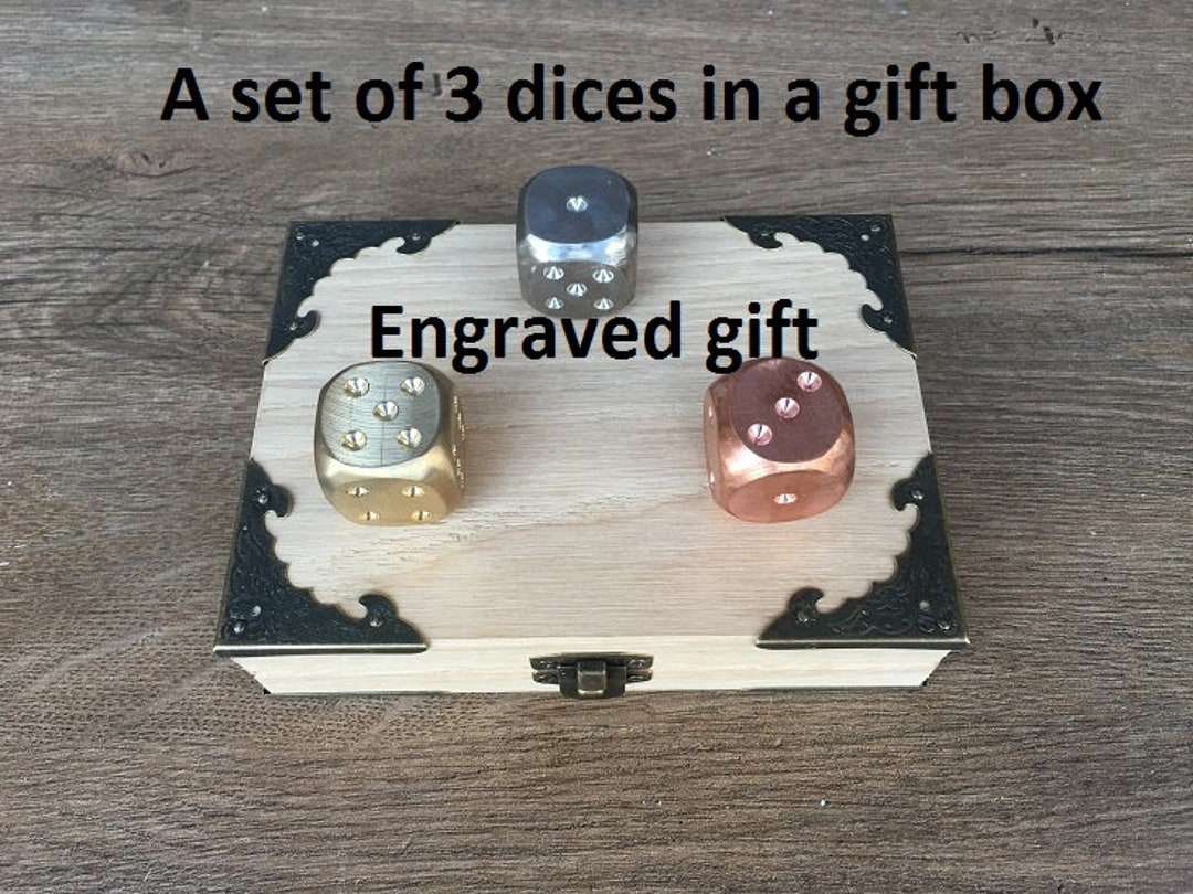 Dice Set Dice Gift Box Dice Gifts Bronze Dice Copper Dice Etsy