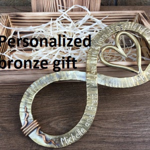 Bronze infinity sign, bronze gift, infinity sign, bronze gift for wife, bronze gift for women,8th anniversary gift,bronze anniversary,bronze