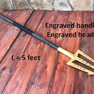Cosplay trident, engraved trident, cosplay , custom trident, Neptune, mermaid, trident,Poseidon,viking axe,cosplay ,nautical gift