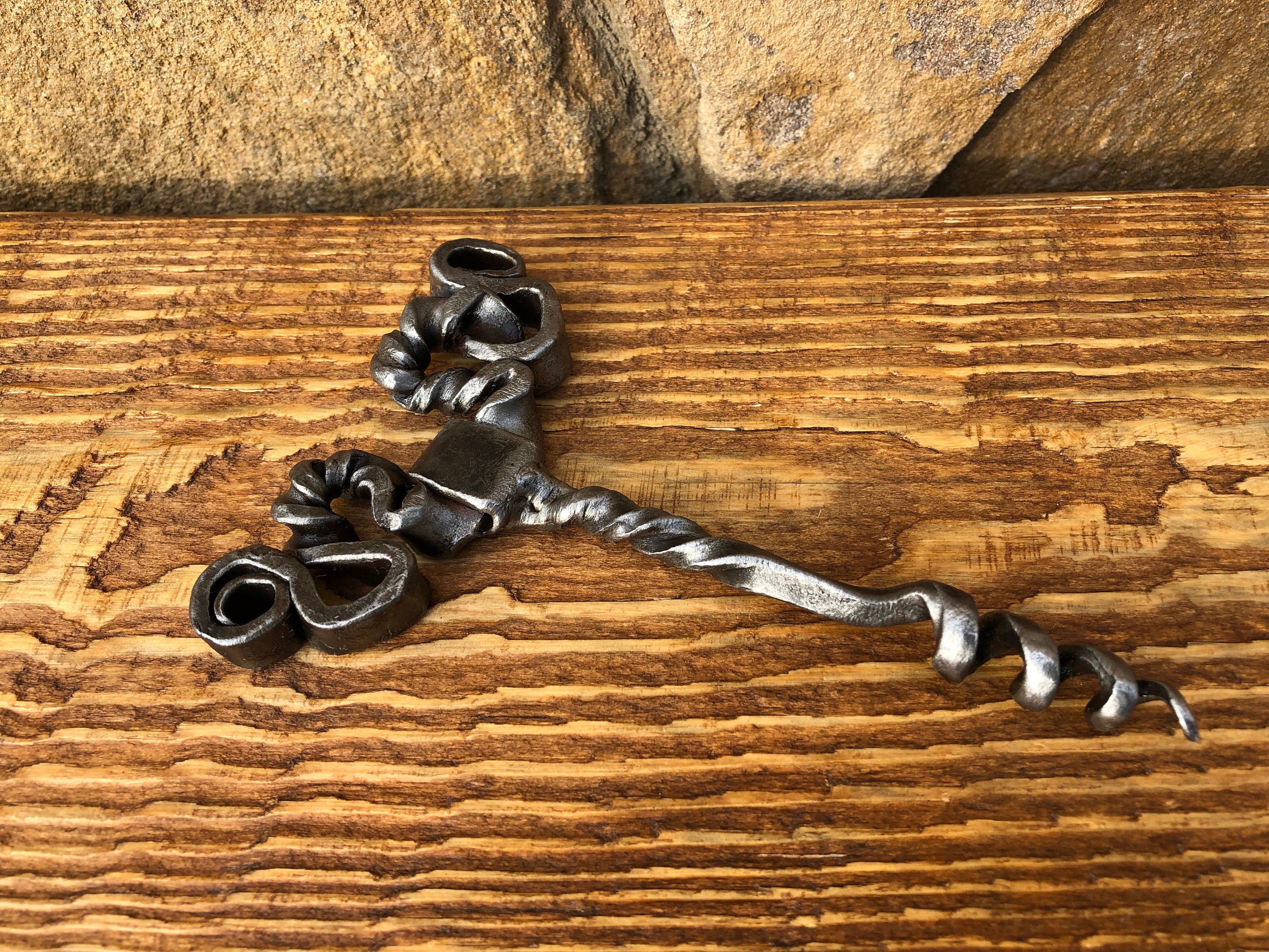 Iron Anniversary Gift for Him Wrought Iron Corkscrew Hand Etsy
