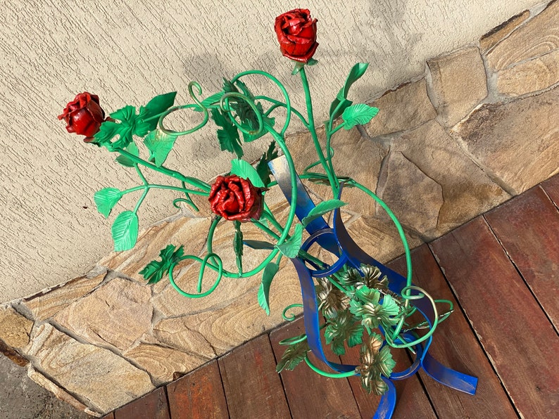Bouquet Rose Bouquet Iron Gift Iron Anniversary 6th Etsy