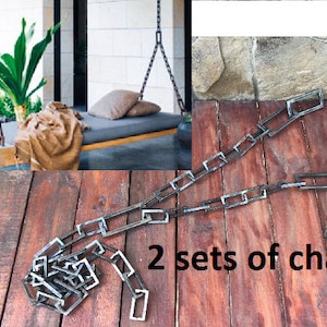 Hand forged chain, hanging bed, hammock, chain, flying bed, patio decor, porch swing, swing, swing crib, hanging porch bed, daybed swing