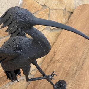 Ibis, garden sculpture, gate decor, iron gift, garden bird, gate topper, iron gift, hand forged bird, birdie,bird lover,sculpture,steel gift image 4