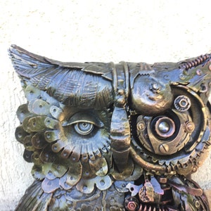 Steampunk owl, steampunk bird, metal sculpture, steampunk figurine,junk art,steampunk art,industrial art,steampunk gift,steam punk,steampunk image 4