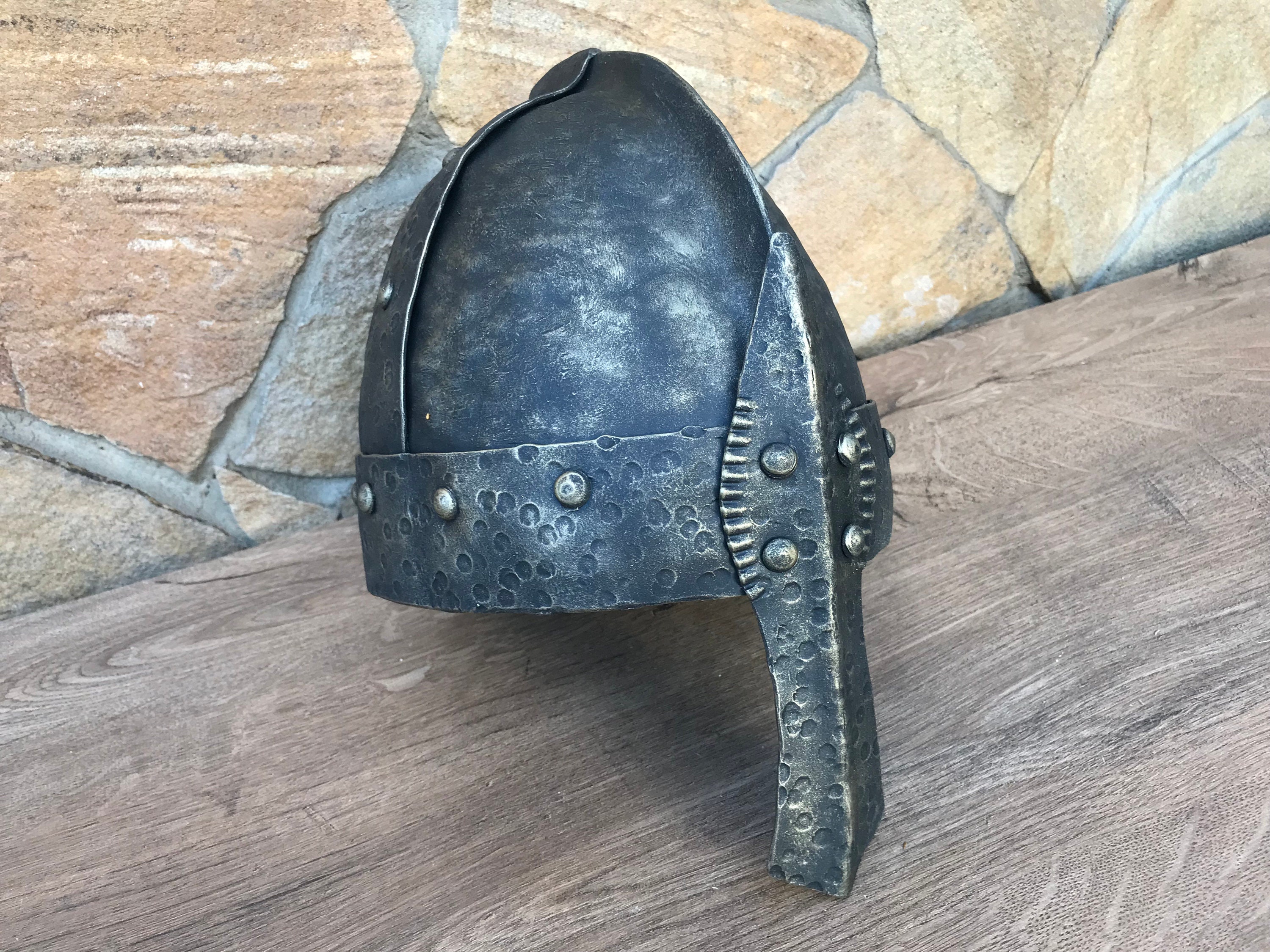 helm Middeleeuwen helm krijger helm middeleeuws roer bijl Viking helm ridder helm Accessoires Hoeden & petten Helmen kruisvaarder helm battle helm reenactor wieg helm 