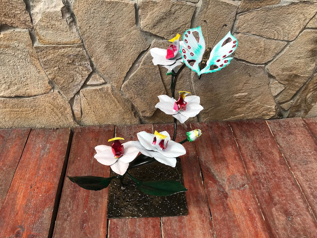 Metal Orchid, Hand Orchid, Orchid Gift, Orchid Stand, Orchid