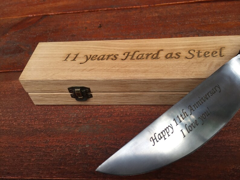 Steel Gifts for Him 11th Anniversary Engraved Steel Gift Etsy