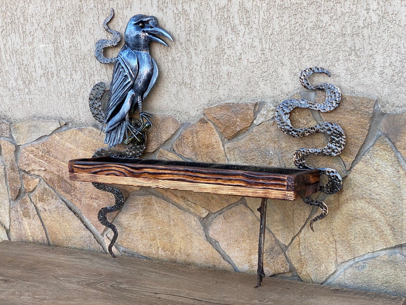 Kitchen Rack Raven Kitchen Shelf Spice Rack Crow Wall | Etsy