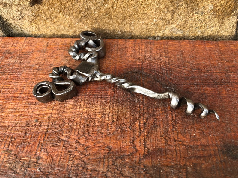 Iron Anniversary Gift for Him Wrought Iron Corkscrew Hand Etsy