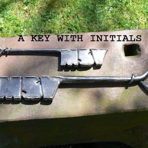 Regalo personalizzato, chiave, iniziali, cuore, 6° anniversario, anniversario di ferro, medievale, serratura, hardware, regalo di ferro, regalo di acciaio, 11° anniversario