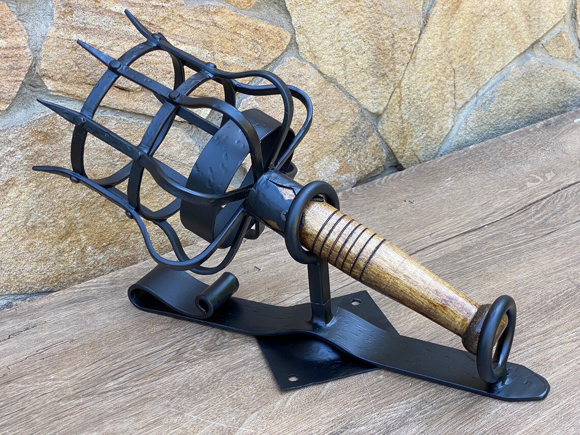 Torch Candle Holder Medieval Torch Solar Light Solar Etsy