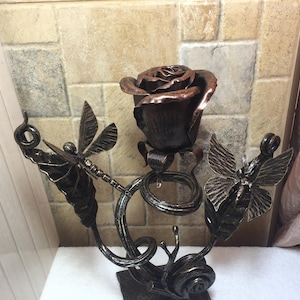 Iron rose, wedding anniversary gift for her, iron anniversary gift, wedding gift, Mother&#39;s day, Valentine&#39;s day gift, iron gift for her