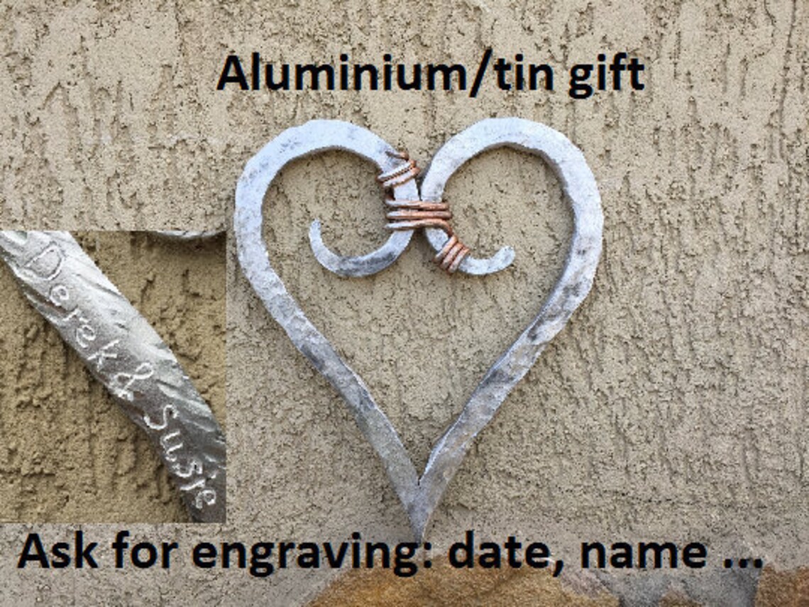Ten Years Wedding Gift Aluminium Anniversary Personalized Etsy