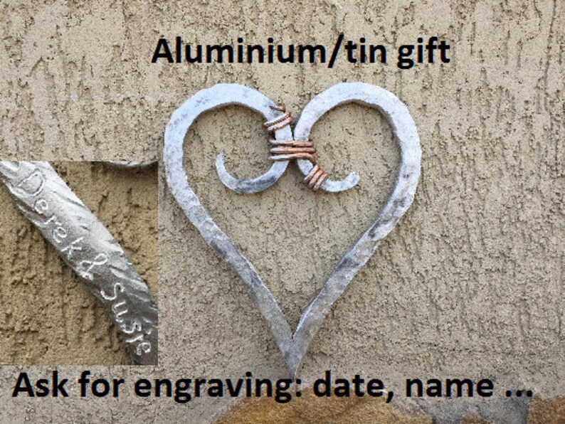 Ten Years Wedding Gift Aluminium Anniversary Personalized Etsy