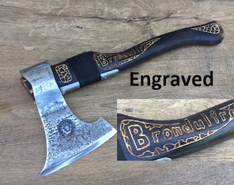 Viking axe, manly iron gifts, medieval axe, tomahawk, bearded axe, carving axe, engraved axe, husband gift, custom axe, dad gifts, cool axe