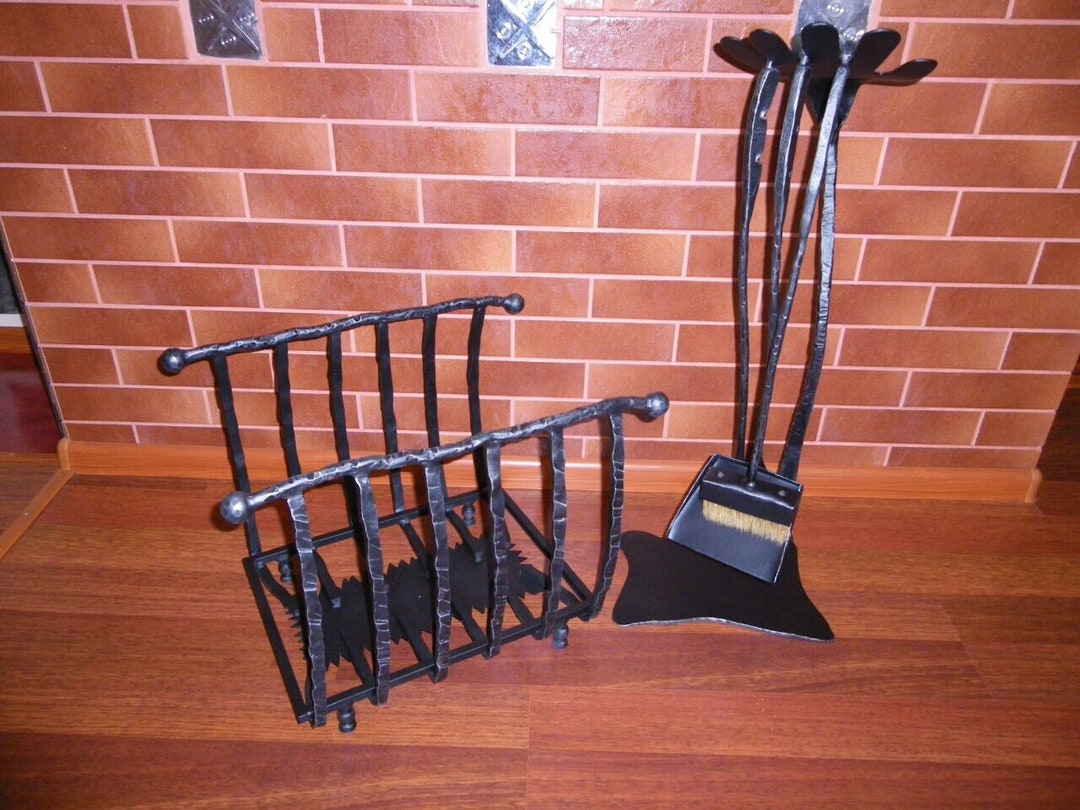 Fireplace Tool Set Firewood Holder Fireplace Accessories Etsy