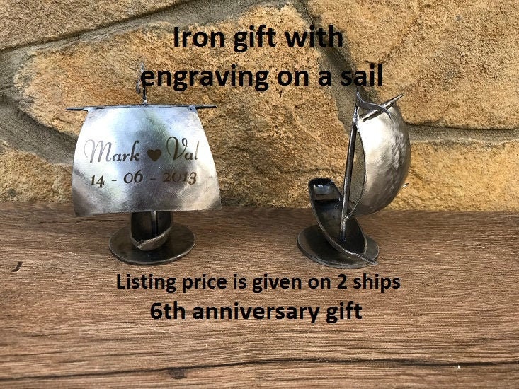 Sailing ship iron anniversary gift for him hand ship Etsy