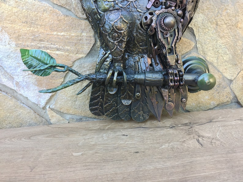 Steampunk owl, steampunk bird, metal sculpture, steampunk figurine,junk art,steampunk art,industrial art,steampunk gift,steam punk,steampunk image 5