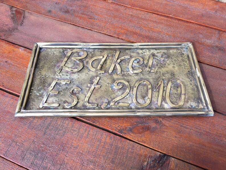 Bronze family name bronze family plaque bronze family sign Etsy