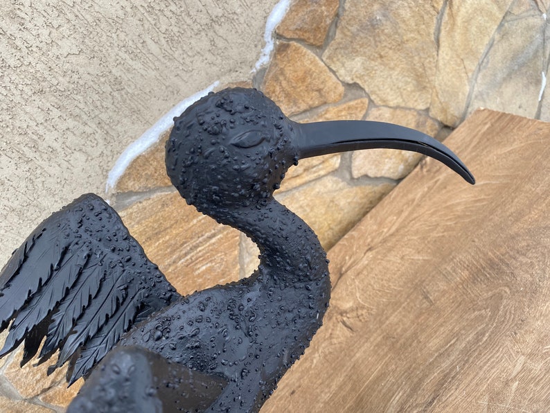 Ibis, garden sculpture, gate decor, iron gift, garden bird, gate topper, iron gift, hand forged bird, birdie,bird lover,sculpture,steel gift image 2