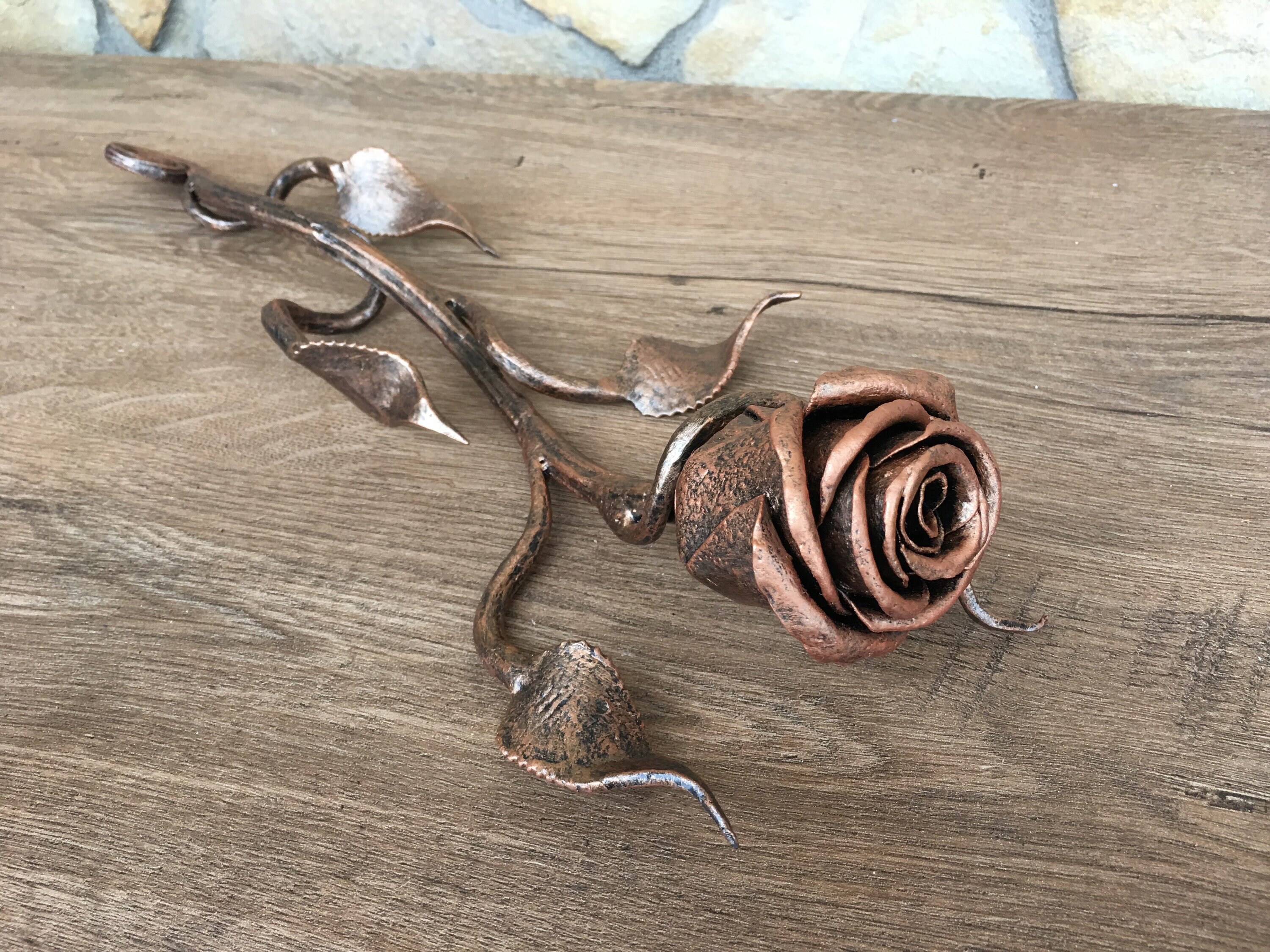 Iron rose metal rose decoration metal rose sculpture floral Etsy