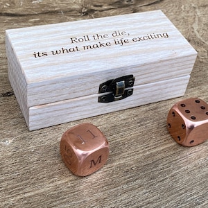 Kupferwürfel, 7 Jahre Jubiläum, Kupferjubiläum, Freizeit, Würfelbox, Geschenk, Würfelspiel, Brettspiel, Brettspiel, Kupfergeschenk