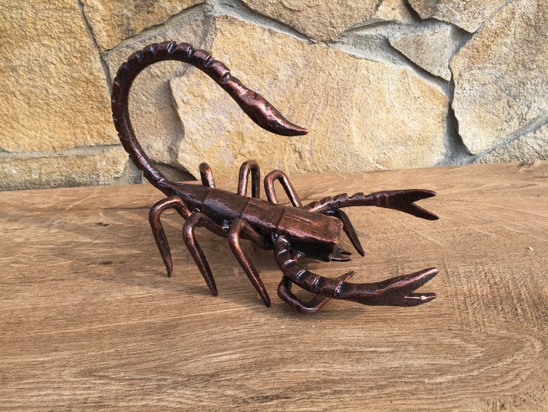 Metal scorpion, forged scorpion, scorpion figurine, arachnid sculpture, metal sculpture, metal statue, art object, metal insect, spider image 4