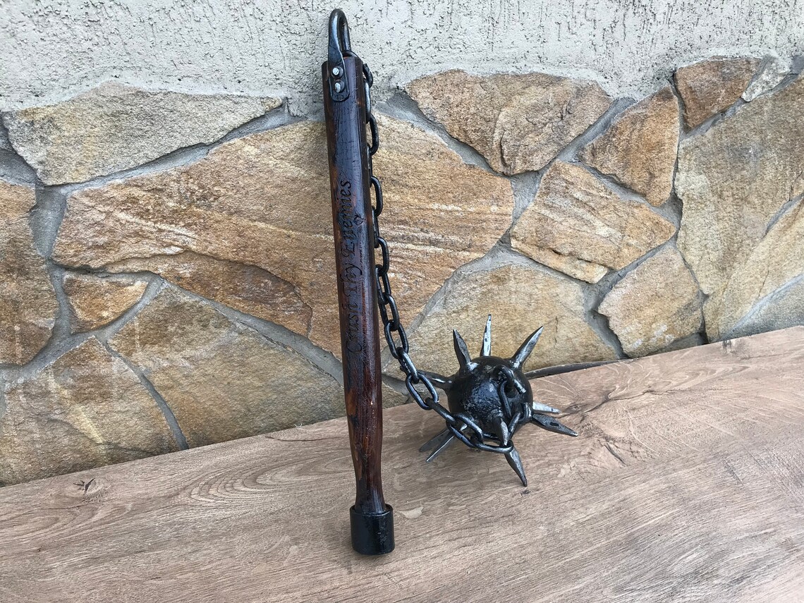 Viking mace war mace hand crafted mace mace flail chain Etsy
