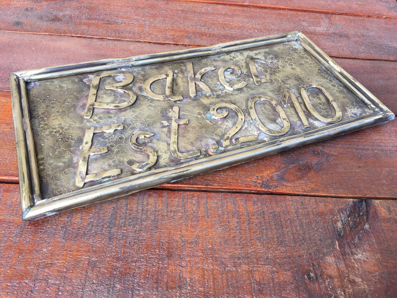 Bronze family name bronze family plaque bronze family sign Etsy