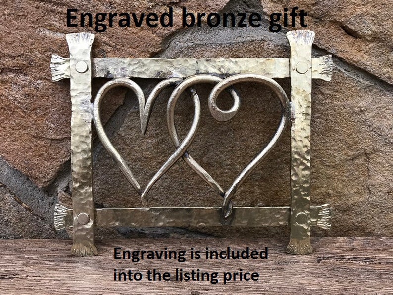 Bronze Gift Bronze Heart Bronze Frame Gift Box Bronze Etsy