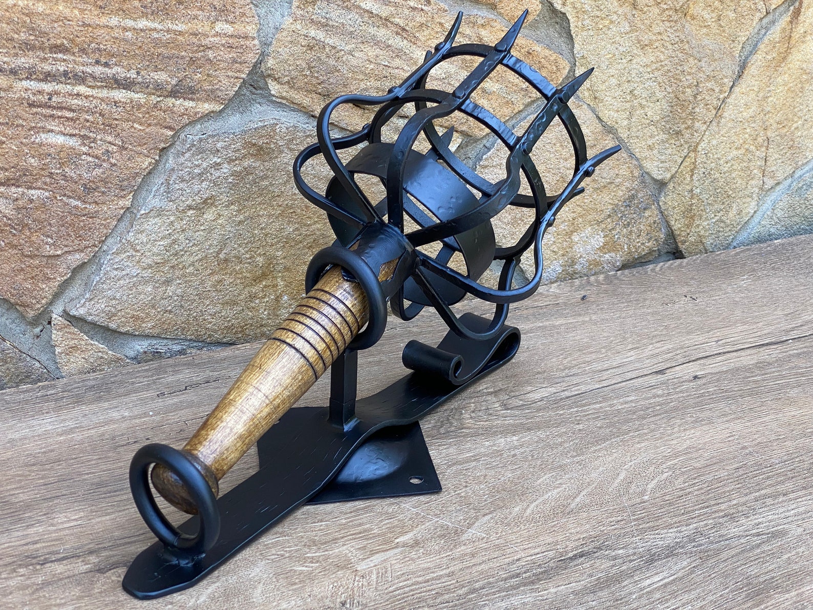 Torch Candle Holder Medieval Torch Solar Light Solar Etsy