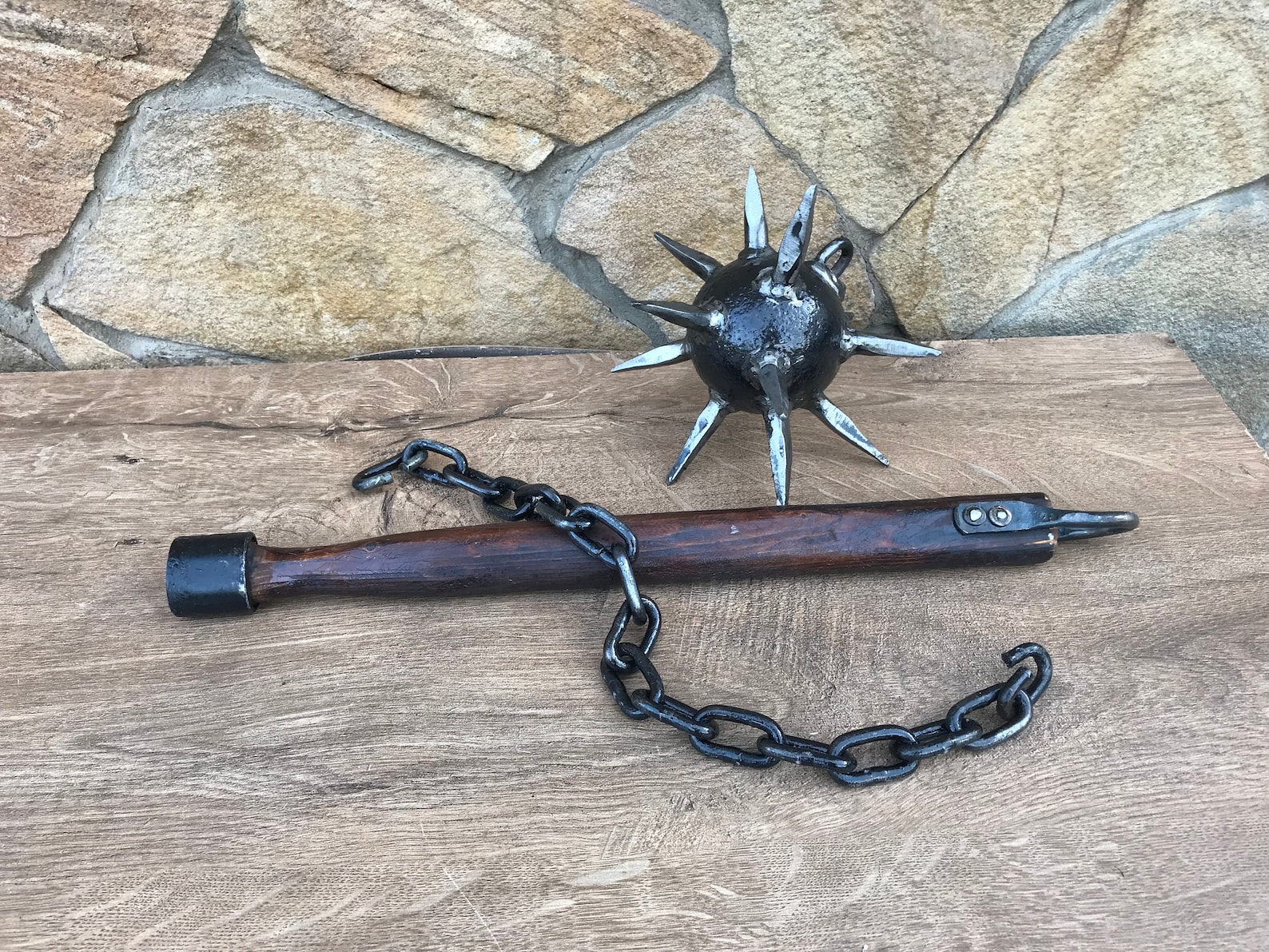 Viking mace war mace hand crafted mace mace flail chain Etsy