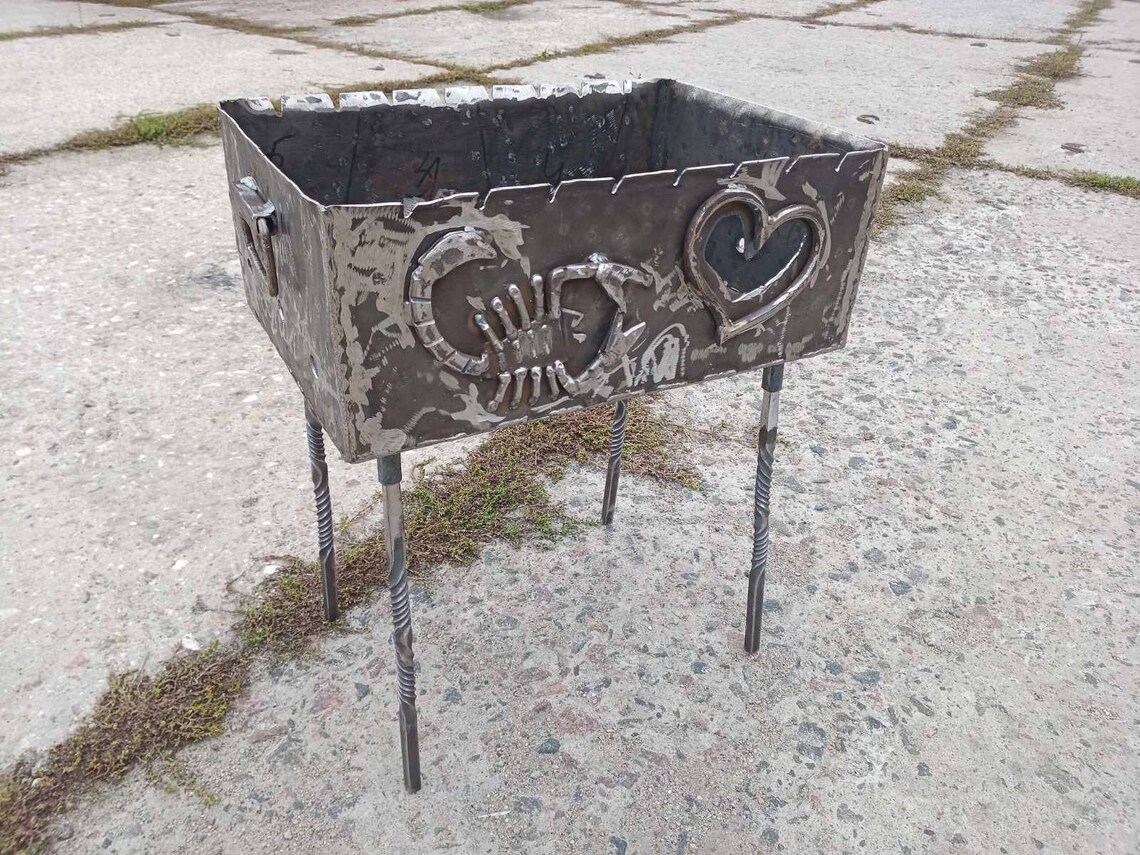 Portable grill brazier charcoal grill brazier grill fire Etsy