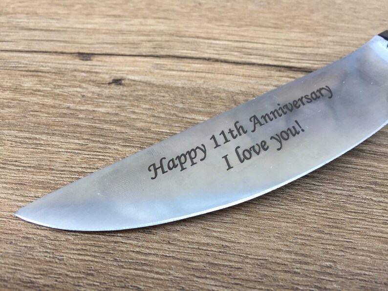 Steel Gifts for Him 11th Anniversary Engraved Steel Gift Etsy