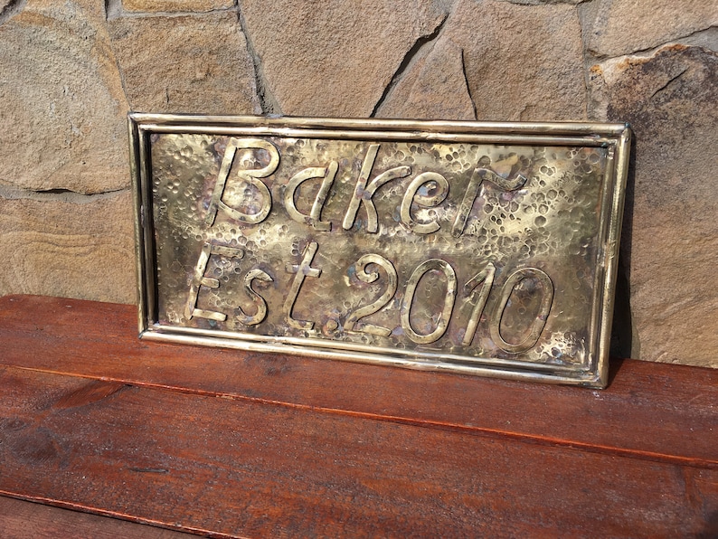 Bronze Family Name Bronze Family Plaque Bronze Family Sign Etsy