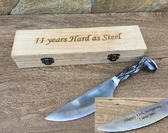 Steel gifts for him -11th anniversary, steel gifts, steel anniversary gifts, railroad spike knife, steel art,steel anniversary gifts for men