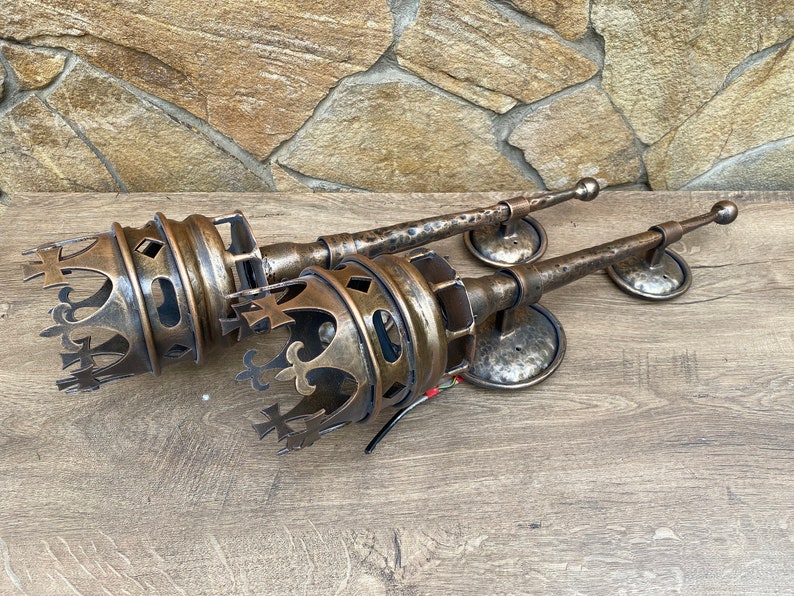 Medieval Torch Wall Sconce Light Fixture Sconce Torch Etsy