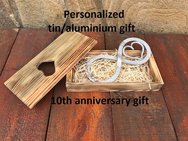 Tin Anniversary Gift Box Personalized Gift 10th Etsy